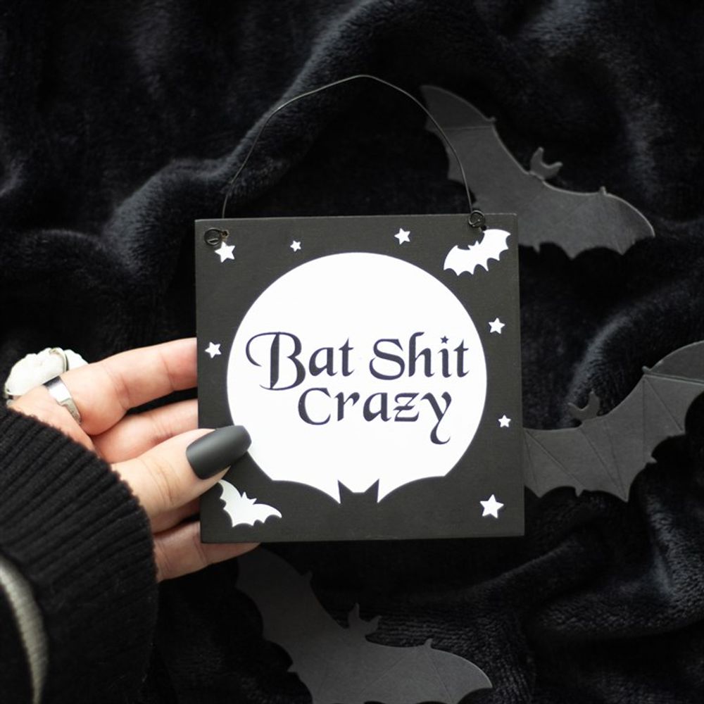10cm Bat Shit Crazy Hanging Sign - Marshall Melts